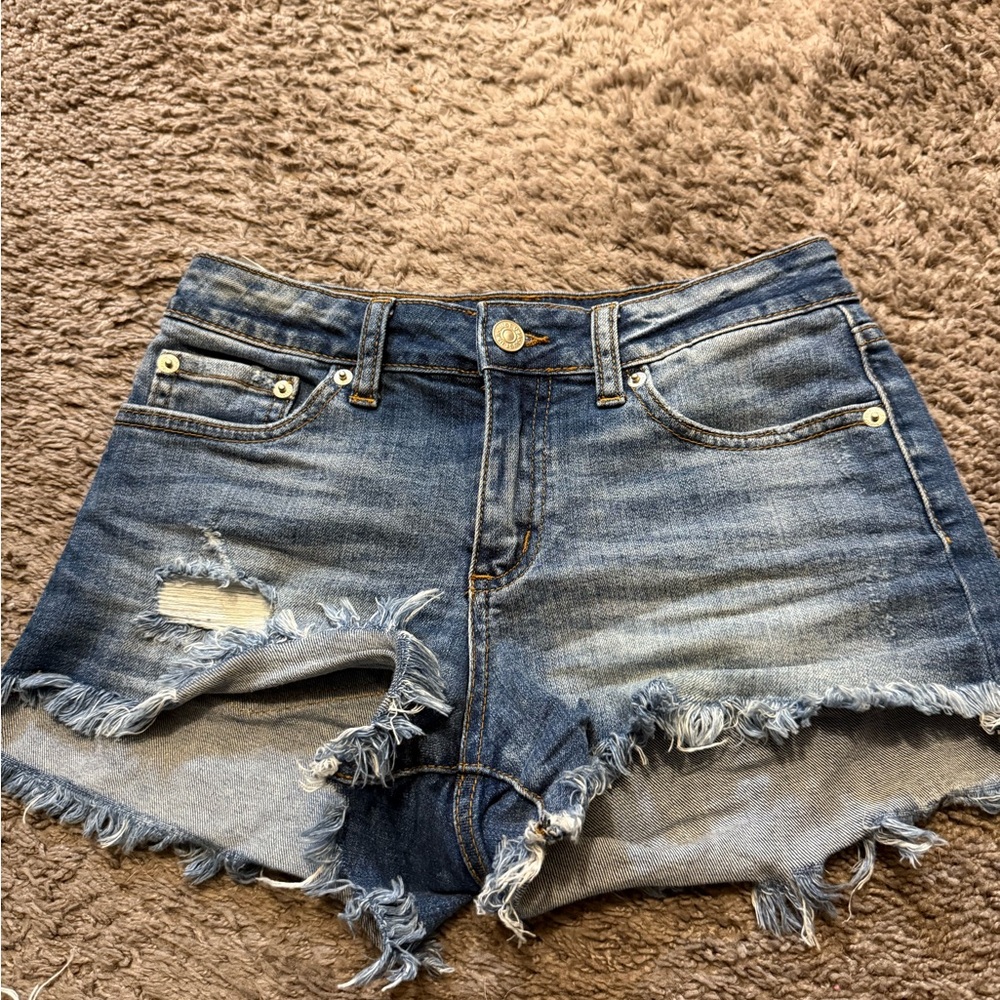 Just USA Blue Jean Shorts Distressed Cut-Off Style